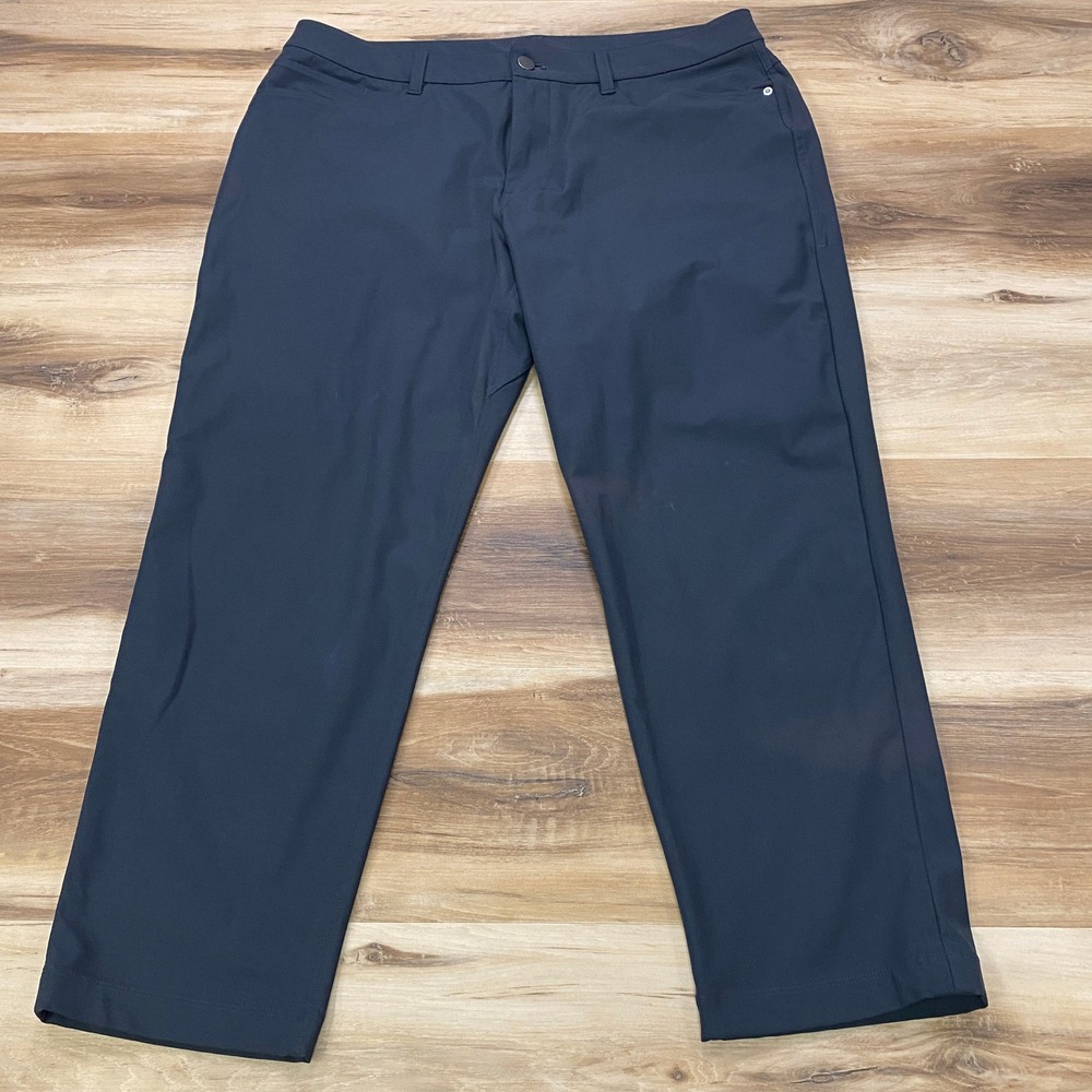 Lululemon Commission Pant Slim 34 Golf Chino Polyester Stretch Black